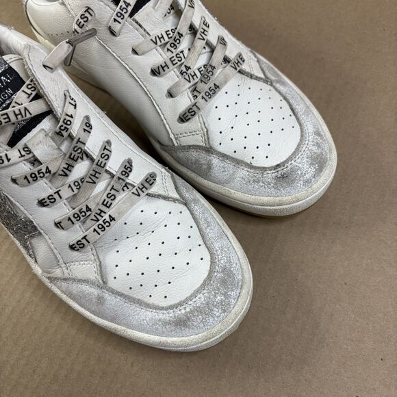 Vintage Havana Wrenley Womens Star Sneakers Sz 8.5 Glitter Fashion White/Silver - Picture 8 of 13